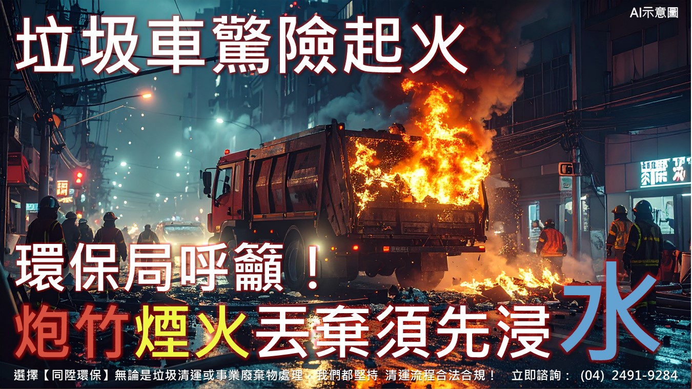 台北垃圾車驚險起火 環保局籲炮竹煙火丟棄須先浸水